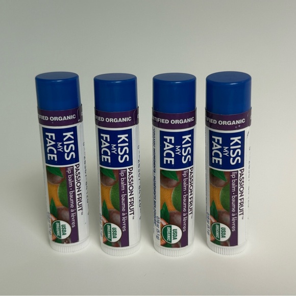 4x Kiss My Face Organic Lip Balm Passion Fruit 0.18oz Each - Picture 1 of 2